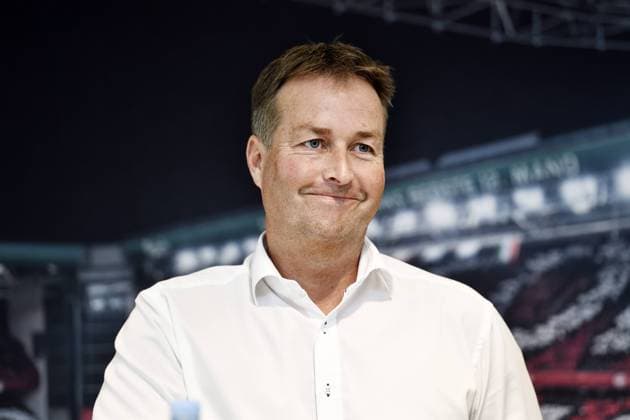Peter Moeller, fodbolddirektoer i DBU, praesenterer Kasper Hjulmand som kommende ny landstraener og Morten Wieghorst som assistenttraener i DBUs hovedkvarter i Broendby, onsdag den 12. juni 2019.. , Denmark Copyright: TariqxMikkelxKhanx COP105 spdk20190612-142112-L
