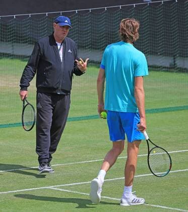 12.06.2019, ATP, Tennis Herren Tour World, MercedesCup 2019 Stuttgart, Tennis, im Bild: Vater Zverev mit Alexander Zverev (GER) copyright: Philippe Ruiz Handy: 0177 29 39 408