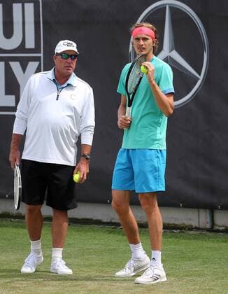 12.06.2019. Deutschland, Stuttgart, Tennis MercedesCup 2019, v.l. Trainer Ivan Lendl, Alexander Zverev