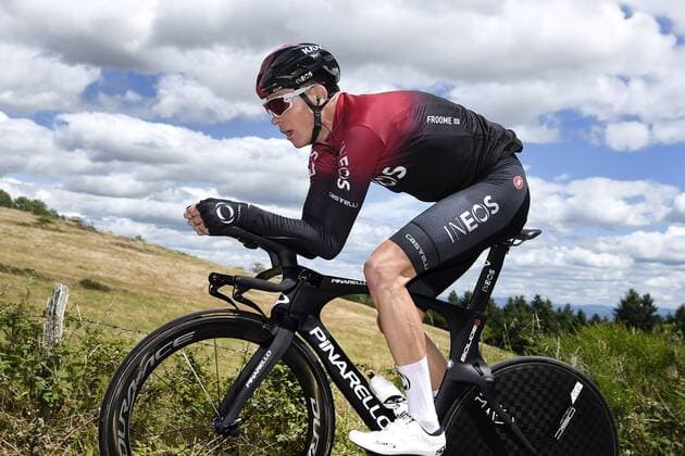 ROANNE, FRANCE - JUNE 12 : FROOME Chris (GBR) of Team INEOS pictured a few minutes before he crashs during the recon TT stage 4 of the 71th edition of the Criterium du Dauphine Libere , an individual time trial of 26,1 kms between Roanne and Roanne on June 12, 2019 in Roanne, France, 12 06 2019 CYCLISME : Criterium du Dauphine Libere - Etape 4 - 12 06 2019 PhotoNews Panoramic 
