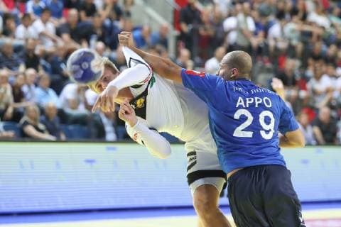 Tel Aviv-Jaffa, Israel 12.06.2019, EHF EURO-Qualifikation 2020, Runde 5, Gruppe 1, Israel - Deutschland, Franz Semper (GER) controls the ball ( Defodi-09-535-000297