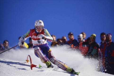 Ski WM 1991, Slalom Damen: Vreni SCHNEIDER (SUI) SKI ALPIN SAISON 90 91 WM 1991 Saalbach-Hinterglemm Slalom Damen 01.02.1991 Vreni SCHNEIDER (SUI) Saalbach-Hinterglemm Salzburg Oesterreich *** Ski WM 1991, Slalom Ladies Vreni SCHNEIDER SUI SKI ALPIN SAISON 90 91 WM 1991 Saalbach Hinterglemm Slalom Ladies 01 02 1991 Vreni SCHNEIDER SUI Saalbach Hinterglemm Salzburg Oesterreich 