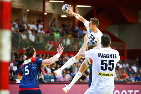 HANDBALL - EHF EC, AUT vs NOR KLAGENFURT,AUSTRIA,13.JUN.19 - HANDBALL - EHF EURO Cup, international match, Länderspiel, Nationalmannschaft Austria vs Norway. Image shows Nikola Bilyk (AUT). GEPAxpictures xDanielxGoetzhaber