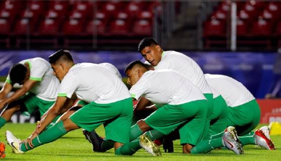 Bolivia s national soccer team players participate in a training session at the Morumbi stadium, in Sao Paulo, Brazil, 13 June 2019. Bolivia s national soccer team training session !ACHTUNG: NUR REDAKTIONELLE NUTZUNG!  Copyright: xPauloxWhitakerx COPAME207 20190614-636960734646904386