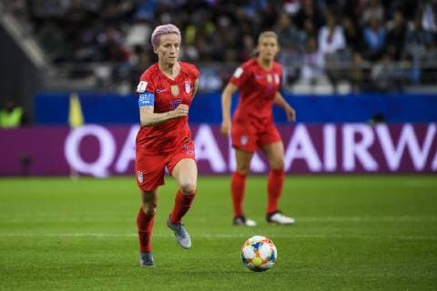 11.06.2019, xkvx, Fussball Frauen WM Frankreich, USA - Thailand emspor, v.l. Megan Rapinoe (Nationalmannschaft USA) Reims
