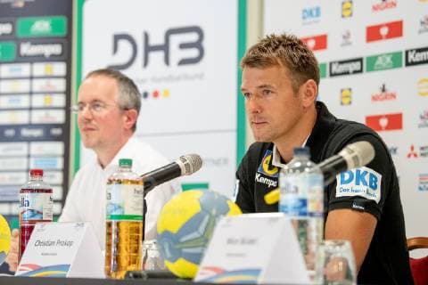 14.06.2019 - Handball - DHB - Pressekonferenz Deutsche Nationalmannschaft - ThHa - Christian Prokop (Trainer, Bundestrainer, Deutsche Handball Nationalmannschaft DHB ) Tim Oliver Kalle (Leiter Kommunikation, Deutscher Handball Bund )