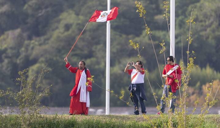 Fußball, Copa America, Nationalteam Peru Training Treino da Selecao do Perú PORTO ALEGRE, RS - 14.06.2019: TREINO DA SELEcaO DO PERÚ - Peruvian team performs training at CT Parque Gigante on Friday morning (14) in Porto Alegre, RS, Brazil. (Photo: Raul Pereira Fotoarena) x1747307x  RaulxPereira