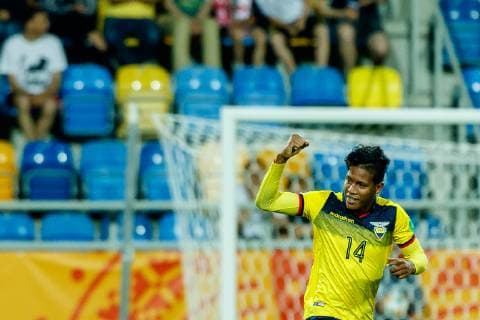 Fußball, U20 WM, Italien - Ecuador Gdynia, Polen, 14.06.2019, FIFA U-20-Weltmeisterschaft Polen 2019, Spiel um Platz 3, Italien - Ecuador, Richard Mina (ECU) jubelt, Torjubel nach seinem treffer zum 0:1 ( Defodi-01048-181424