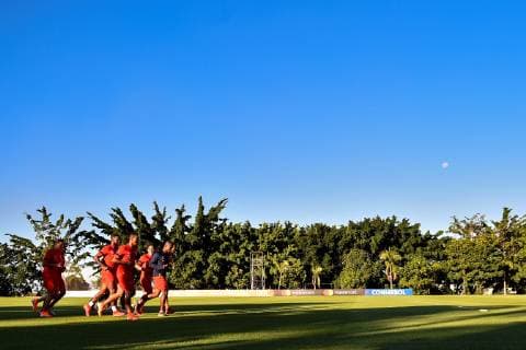 Fußball, Copa America, Nationalteam Ecuador Training Ecuador s national soccer team players participate in a training session of the Copa America 2019 at the Toca da Raposa II stadium, in Belo Horizonte, Brazil, 14 June 2019. Ecuador s national soccer team training session !ACHTUNG: NUR REDAKTIONELLE NUTZUNG!  Copyright: xYurixEdmundox COPAME303 20190614-636961496676857460