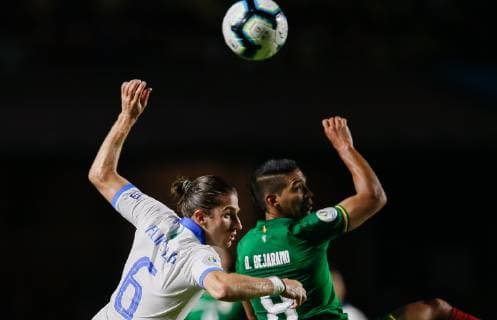 Brazil vs. Bolivia SÃO PAULO, SP - 14.06.2019: BRAZIL VS. BOLIVIA - Filipe Luis do Brasil plays for Diego Bejarano of Bolivia during a match between Brazil and Bolivia, valid for the 2019 Copa America group stage, held this Friday (14) at the Morumbi Stadium in São Paulo, SP. (Photo: Marcelo Machado de Melo Fotoarena) x1747797x  MarceloxMachadoxdexMelo