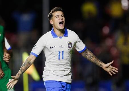 Brazil vs. Bolivia SÃO PAULO, SP - 14.06.2019: BRAZIL VS. BOLIVIA - Philippe Coutinho of Brazil celebrates after scoring a goal during a match between Brazil and Bolivia, valid for the 2019 Copa America group stage, held this Friday (14) at the Morumbi Stadium in São Paulo, SP. (Photo: Marcelo Machado de Melo Fotoarena) x1747809x  MarceloxMachadoxdexMelo
