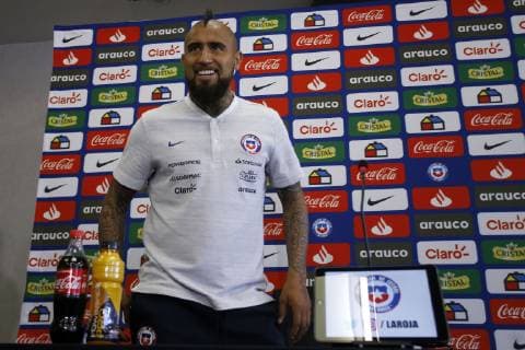 Fußball, Copa America, Nationalteam Chile Pressekonferenz Conferencia de prensa de Arturo Vidal El jugador de la seleccion chilena Arturo Vidal se dirige a los medios de comunicacion durante una conferencia de prensa realizada en el hotel Pullman Villa Olimpica de San Pablo, Brasil. 15 06 2019 Andres Pina Photosport Football, Arturo Vidal press conference, PK, Pressekonferenz Chile s player Arturo Vidal speaks to the medias during a press conference at the Pullman Villa Olimpica hotel in Sao Paulo, Brazil. 15 06 2019 Andres Pina Photosport Conferencia de prensa de Arturo Vidal en San Pablo 