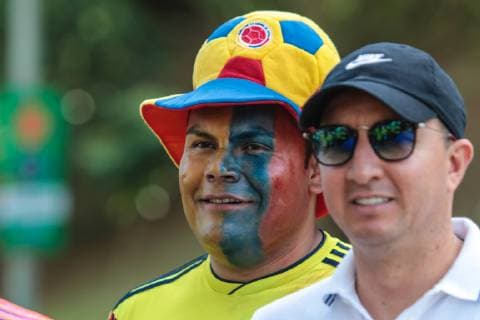 Fußball, Copa America, Argentinien - Kolumbien, Fans vor dem Spiel Argentina vs Colombia SALVADOR, BA - 15.06.2019: ARGENTINA VS COLOMBIA - Colombian fan before the match between Argentina and Colombia, valid for the group stage of the Copa America 2019, held this Saturday (15) at the Arena Fonte Nova in Salvador, Bahia, Brazil. (Photo: Tiago Caldas Fotoarena) x1748132x  TiagoxCaldas