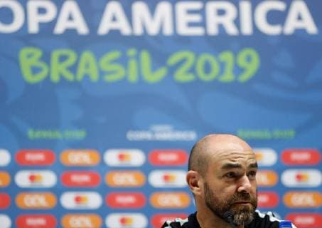The coach of the Qatar national team, Nationalteam the Spanish Felix Sanchez, speaks during a press conference, PK, Pressekonferenz after a training session at the Maracana stadium, a day before facing the Paraguay team by group B of the Copa America 2019, in Rio de Janeiro, Brazil, 15 June 2019. Training of the Qatar team in the Copa America !ACHTUNG: NUR REDAKTIONELLE NUTZUNG!  Copyright: xAntonioxLacerdax COPAME489 20190615-636962398231015879