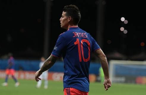 Argentina vs Colombia SALVADOR, BA - 15.06.2019: ARGENTINA VS COLOMBIA - James Rodriguez, during a match between Argentina and Colombia, valid for the group stage of the Copa America 2019, held this Saturday (15) at the Arena Fonte Nova in Salvador, Bahia, Brazil. (Photo: Tiago Caldas Fotoarena) x1748403x  TiagoxCaldas