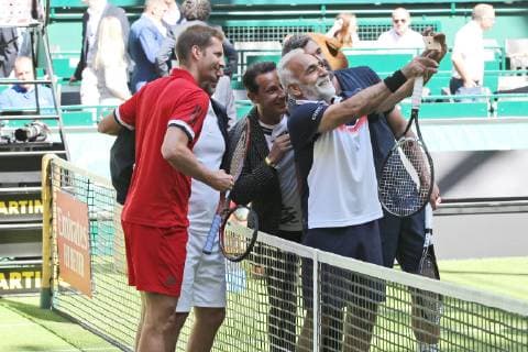 Florian Mayer, Thomas Muster, Mansour Bahrami und Goran Ivanisevic. Schauinsland-Reisen Champions Trophy Halle Westfalen 15.06.2019. Foto:FSA_Stiefel Eibner Pressefoto Schauinsland-Reisen Champions Trophy Halle Westfalen Halle Westfalen Copyright: xFSAx Eibner-Pressefotox EP_fsa