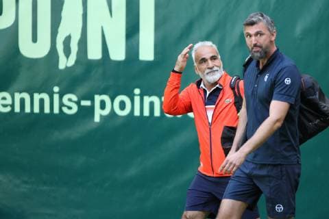 Mansour Bahrami und Goran Ivanisevic. Schauinsland-Reisen Champions Trophy Halle Westfalen 15.06.2019. Foto:FSA_Stiefel Eibner Pressefoto Schauinsland-Reisen Champions Trophy Halle Westfalen Halle Westfalen Copyright: xFSAx Eibner-Pressefotox EP_fsa