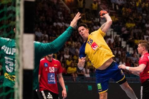 190616 Kim Andersson of Sweden during the EHF EURO CUP match between Sweden and Austria on June 16, 2019 in Stockholm. Copyright: ANDREASxLxERIKSSON BB190616AE055