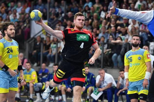 Johannes GOLLA (GER), Aktion,Sprungwurf. Handball Laenderspiel der Maenner, EHF Euro Qualifikation. Deutschland (GER)-Kosovo (KOS), am 16.06.2019 Arena Nuernberger Versicherung.