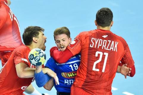 Handball, EM Quali, Polen - Israel 2019.06.16 Plock Pilka reczna Kwalifikacje do Mistrzostw Europy 2020 Polska - Izrael N z Piotr Chrapkowski, Yuval Gerera, Kamil Syprzak Foto Lukasz Laskowski PressFocus 2019.06.16 Plock Handball 2020 Men s European Championship, EM, Europameisterschaft Qualifiers Poland v Israel Piotr Chrapkowski, Yuval Gerera, Kamil Syprzak Credit: Lukasz Laskowski PressFocus NEWSPIX.PL --- Newspix.pl  20190616LUK_041
