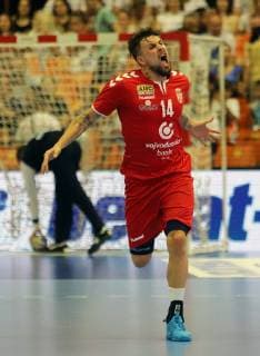 16.06.2019 Novi Sad Serbia-Switzerland 2020 Men s EHF EURO qualify men s handball Bogdan Radivojevic Serbia celebrate during match :Str 