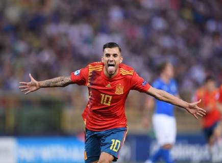 FUSSBALL UEFA U21, U 21 EUROPAMEISTERSCHAFT 2019 in Italien Italien - Spanien 16.06.2019 JUBEL Spanien; Torschuetze zum 0-1 Dani Ceballos