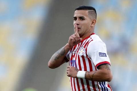 Paraguayan Derlis González celebrates after scoring a goal during the Copa America 2019 Group B soccer match between Paraguay and Qatar, at Maracana Stadium in Rio de Janeiro, Brazil, 16 June 2019. Paraguay vs. Qatar !ACHTUNG: NUR REDAKTIONELLE NUTZUNG!  Copyright: xFernandoxMaiax SCA0470 20190616-636963211405346504