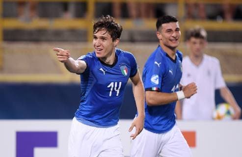 FUSSBALL UEFA U21, U 21 EUROPAMEISTERSCHAFT 2019 in Italien Italien - Spanien 16.06.2019 JUBEL Italien; Torschuetze zum 2-1 Federico Chiesa
