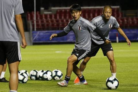 Futbol, entrenamiento de Japon en Brasil Los jugadores de la seleccion japonesa son fotografiados durante el entrenamiento realizado en el estadio Morumbi de San Pablo, Brasil. 16 06 2019 Andres Pina Photosport Football, Japan training session Japanese national team, Nationalteam players are pictured during the training session held at the Morumbi stadium in Sao Paulo, Brazil. 16 06 2019 Andres Pina Photosport Entrenamiento de Japon en San Pablo 