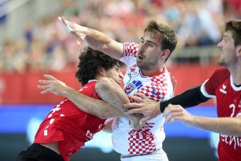 Handball qualifications - Porec, Croatia 16.06.2019., Porec, Croatia - 2020 European Men s Handball Championship qualification match between Croatia and Belgium. Luka Mrakovcic  NelxPavletic PIXSELL