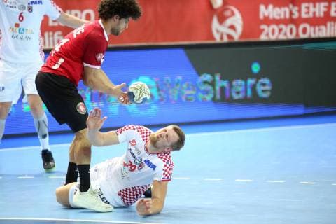 Handball qualifications - Porec, Croatia 16.06.2019., Porec, Croatia - 2020 European Men s Handball Championship qualification match between Croatia and Belgium. David Mandic, Jeroen De Beule  NelxPavletic PIXSELL