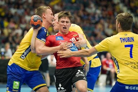 STOCKHOLM 20190616 Österrikes Jacob Jochmann under söndagens handbollsmatch i EHF Euro Cup mellan Sverige och Österrike pa Hovet. STOCKHOLM SVERIGE x10070x