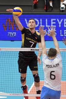 David Sossenheimer (Allemagne) - Cristian Poglajen (Argentine) VOLLEYBALL: Nations League - Allemagne vs Argentine - 16 06 2019 NorbertScanella PanoramiC 