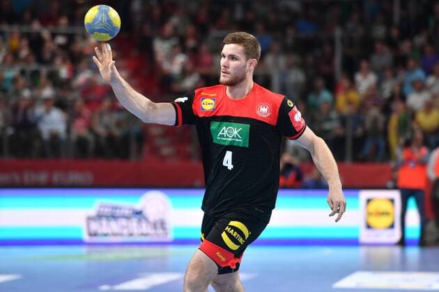 Johannes GOLLA (GER), Aktion,Einzelbild,angeschnittenes Einzelmotiv,Halbfigur,halbe Figur. Handball Laenderspiel der Maenner, EHF Euro Qualifikation Deutschland (GER)-Kosovo (KOS) 28-17. am 16.06.2019 Arena Nuernberger Versicherung.
