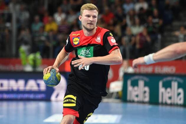 Philipp WEBER (GER), Aktion,Einzelbild,angeschnittenes Einzelmotiv,Halbfigur,halbe Figur. Handball Laenderspiel der Maenner, EHF Euro Qualifikation Deutschland (GER)-Kosovo (KOS) 28-17. am 16.06.2019 Arena Nuernberger Versicherung.