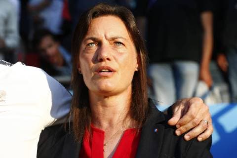 Fußball, Damen WM, Nigeria - Frankreich Corinne Diacre ( Selectionneuse France) FOOTBALL : Coupe du Monde Feminine - Groupe A - Nigeria v France - 17 06 2019 GwendolineLeGoff Panoramic 