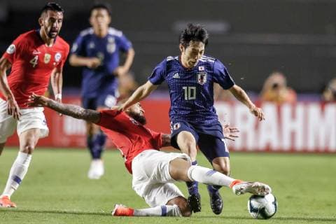 Fußball, Copa America, Japan - Chile June 17, 2019 - Sao Paulo, SAO PAULO, BRASIL - Japan and Chile hold a match valid for the first phase of Copa America Brasil 2019, in the night of Monday (17), at the Cicero Pompeo de Toledo Stadium (Morumbi), in Sao Paulo- SPFoto: Marcos Limonti JAPAN X CHILE - ZUMAa187 20190617_zsa_a187_013 Copyright: xMarcosxLimonti AmxPressx&xImagesx