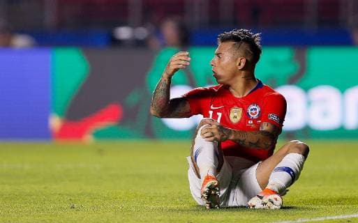Fußball, Copa America, Japan - Chile Japan vs. Chile SÃO PAULO, SP - 17.06.2019: JAPAN VS. CHILE - Eduardo Vargas of Chile during a match between Japan and Chile, valid for the group stage of the Copa America 2019, held this Monday (17) at the Estádio do Morumbi in São Paulo, SP. (Photo: Marcelo Machado de Melo Fotoarena) x1749402x  MarceloxMachadoxdexMelo