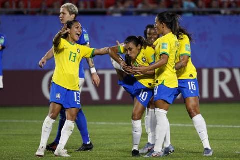 Sport Bilder des Tages Brazil vs Australia MONTPELLIER, PL - 18.06.2019: BRAZIL VS AUSTRALIA - Marta do Brasil celebrates after scoring a goal (1-0) during a match between Brazil and Italy, valid for the 2019 FIFA Women& 39;s World,Cup, held on Tuesday, June 18, 2019, at the Estadio de Hainaut, in Valenciennes, France. (Photo: Richard Callis Fotoarena) x1749579x  RichardxCallis