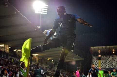 Sport Bilder des Tages Photo Massimo Paolone LaPresse June 18, 2019 Cesena, Italy soccer England vs France - UEFA Under 21 Championship Italy 2019 - Group stage final tournament Group C - "Dino Manuzzi" stadium. In the pic: Jean Philippe Mateta (Francia) celebrates after scoring goal 2-1  Copyright: xMassimoxPaolone LaPressex