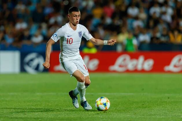 Cesena, Italien, 18.06.2019, UEFA U-21 Europameisterschaft Italien 2019, Gruppenphase, Gruppe C, England - Frankreich, Phil Foden (GBR) in Aktion ( Defodi-01048-182527