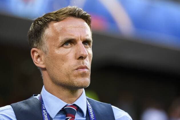 19.06.2019, xkvx, Fussball Frauen WM Frankreich, Japan - England emspor, v.l. Head Coach Phil Neville (Fussballnationalmannschaft England) Nizza