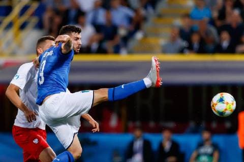 Bologna, Italien, 19.06.2019, UEFA U-21 Europameisterschaft Italien 2019, Gruppenphase, Gruppe A, Italien - Polen, Patrick Cutrone (ITA) in Aktion ( Defodi-01048-182596