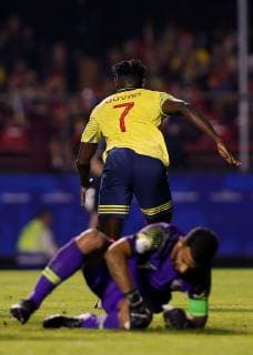 Colombia vs Qatar SÃO PAULO, SP - 19.06.2019: COLOMBIA VS QATAR - Duván Zapata of Colombia celebrates after scoring a goal during a match between Colombia and Qatar, valid for the 2019 Copa America group stage, held this Wednesday (19) at the Morumbi Stadium in São Paulo, SP. (Photo: Marcelo Machado de Melo Fotoarena) x1750246x  MarceloxMachadoxdexMelo