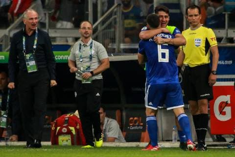Argentina vs Paraguay BELO HORIZONTE, MG - 19.06.2019: ARGENTINA VS PARAGUAY - Richard Sanchez scored the first goal of Paraguay during a match between Argentina and Paraguay, valid for the group stage of the 2019 Copa América, held this Wednesday (19) at the Estádio do Mineirão in Belo Horizonte, MG. (Photo: Dudu Macedo Fotoarena) x1750302x  DuduxMacedo