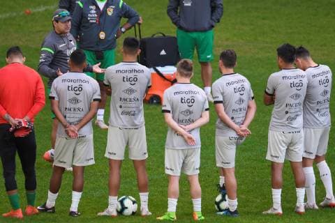 Bolivia s national soccer team players participate in a training session at the Training Center Arena Independencia, in Belo Horizonte, Brazil, 20 June 2019. Bolivia is preparing its third match for the group stage of the Copa América against Venezuela next Saturday. Training of Bolivia in the Copa America !ACHTUNG: NUR REDAKTIONELLE NUTZUNG!  Copyright: xYurixEdmundox COPAME1078 20190620-636966532141841112