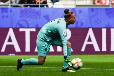 Sari van Veenendaal (Pays Bas) FOOTBALL : Pays Bas vs Canada - Coupe du Monde Feminine - Reims - 20 06 2019 JBAutissier Panoramic 