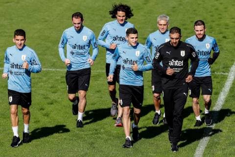 The players of the Uruguayan national soccer team participate in a training session, at the Gremio club training center, in Porto Alegre, Brazil, 21 June 2019. Entrenamiento de Uruguay, en Porto Alegre !ACHTUNG: NUR REDAKTIONELLE NUTZUNG!  Copyright: xSebastiaoxMoreirax COPAME1217 20190621-636967398214666406