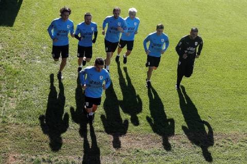 The players of the Uruguayan national soccer team participate in a training session, at the Gremio club training center, in Porto Alegre, Brazil, 21 June 2019. Entrenamiento de Uruguay, en Porto Alegre !ACHTUNG: NUR REDAKTIONELLE NUTZUNG!  Copyright: xSebastiaoxMoreirax COPAME1214 20190621-636967398847179780