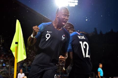 Photo Massimo Paolone LaPresse June 21, 2019 San Marino, San Marino soccer France vs Croatia - UEFA Under 21 Championship Italy 2019 - Group stage final tournament Group C - "San Marino - Serravalle" stadium. In the pic: Moussa Dembele (Francia) celebrates after scoring goal 1-0  Copyright: xMassimoxPaolone LaPressex